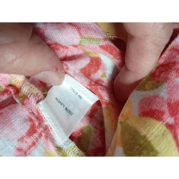 J.Jill Love Linen Sleeveless Floral Shift Dress Linen Large Pockets Women's - Picture 5 of 8